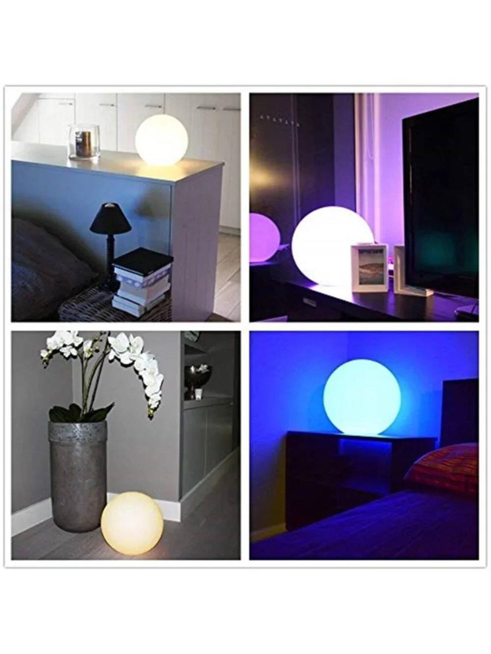 LED Ball Light, 6-Inch Rechargeable & Remote Control Globe Lights 16 RGB Colors
